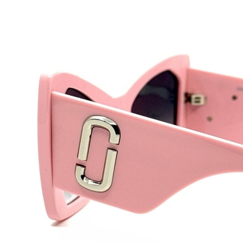 NIB Marc Jacobs Pink Sunglasses with Silver Accent Full Inclusion - Picture 2 of 12